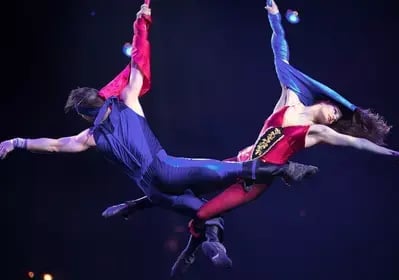 pirates performing aerial act