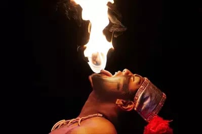 fire breather at pirates voyage