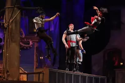 pirates battling at Pirates Voyage