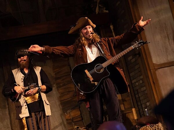 The Pre-Show Entertainment sing-along with a pirate