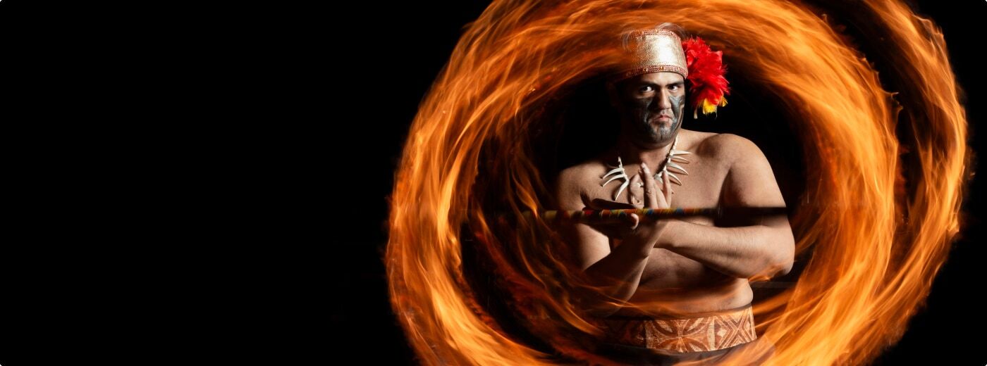 Fire Spinner from the South Pacific Celebration act