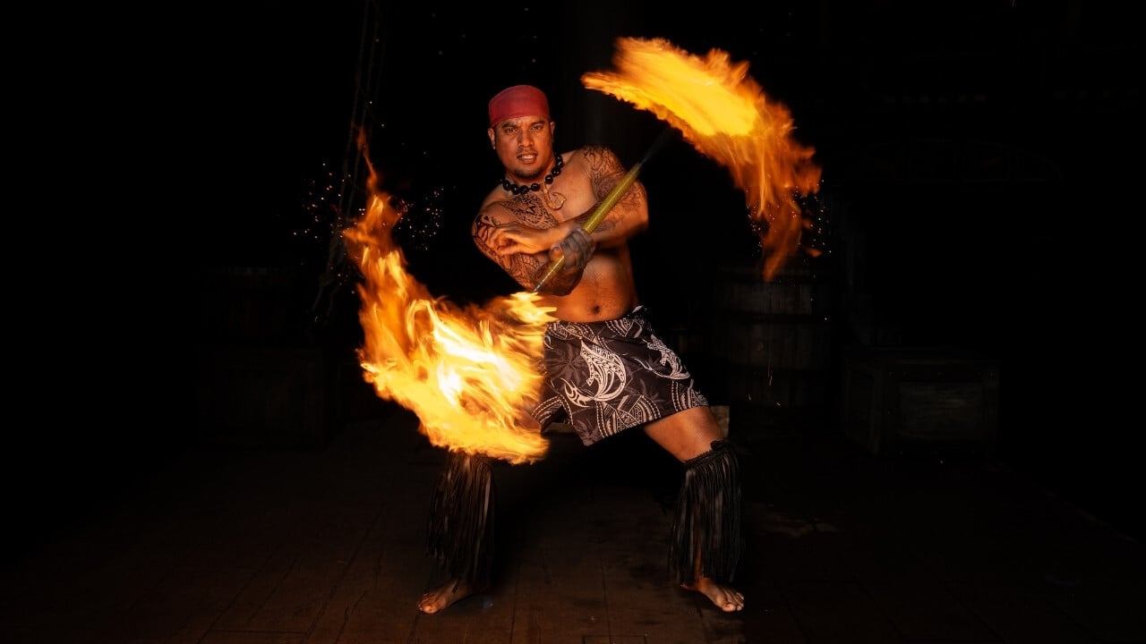 the fire spinning