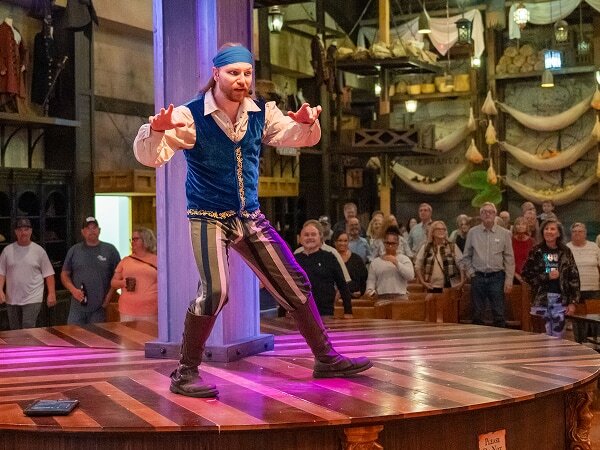 the pre-show stage and pirates