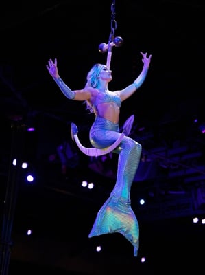 an image of the mermaid on an anchor during the show.