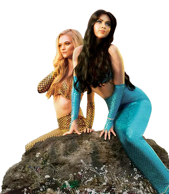 Beautiful mermaids at Pirates Voyage