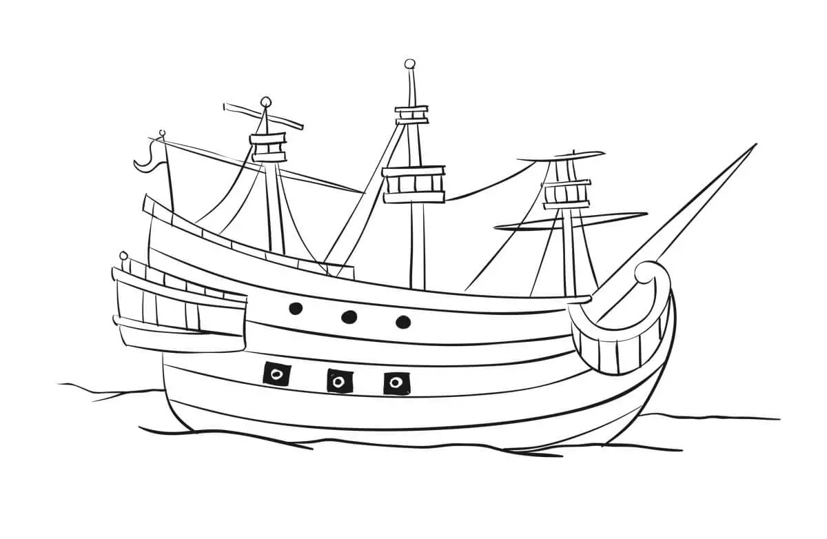 Free Pirates Voyage Coloring Sheet - Pirate Ship