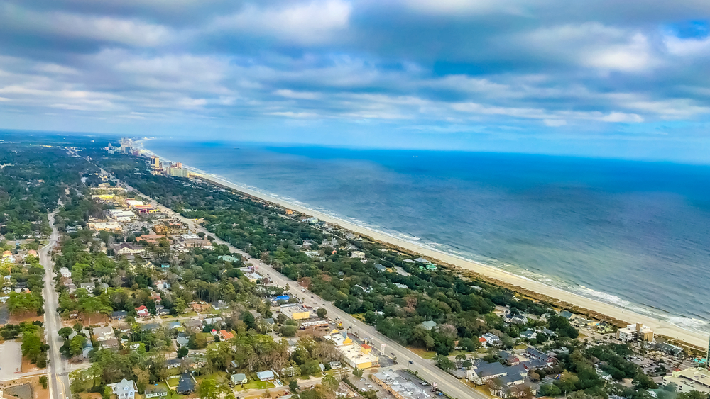 aerial view of Myrtle Beach