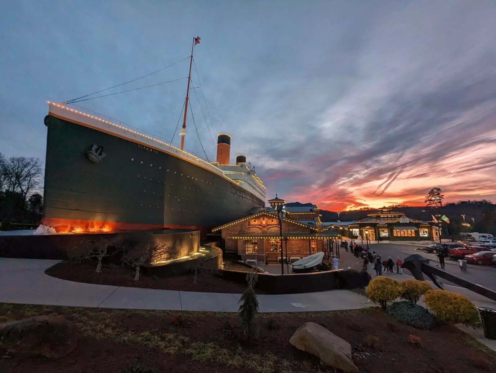 Titanic at sunset