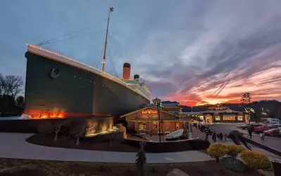 Titanic Museum in Pigeon Forge at sunset