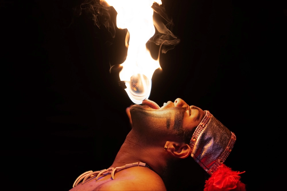 fire breather at pirates voyage