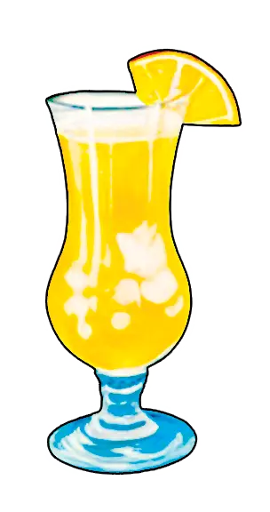 yellow cocktail in glass
